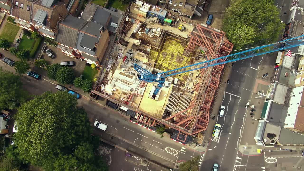 Drone Shot of House Under Construction in London