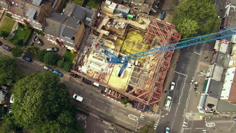 drone shot of house under construction in london