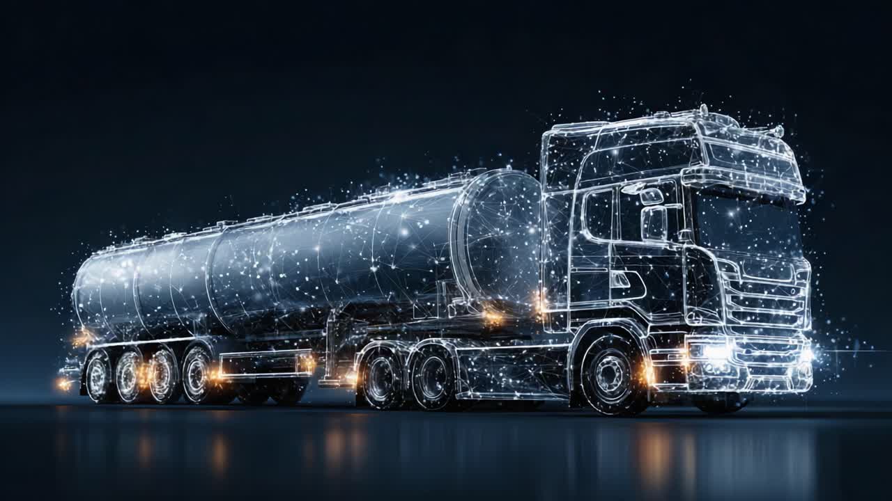 A Futuristic Representation of a Tanker Truck: Exploring the Innovative Design and Technology Behind Modern Freight Transportation Solutions