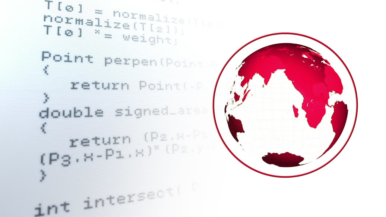 Rotating globe with computer program codes