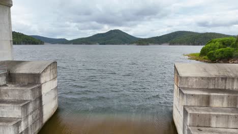 drone captures dam and water flow over time