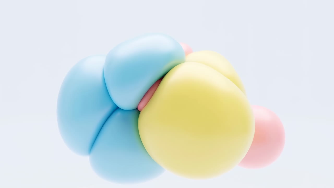 Soft Pastel Spheres Gently Merging Together