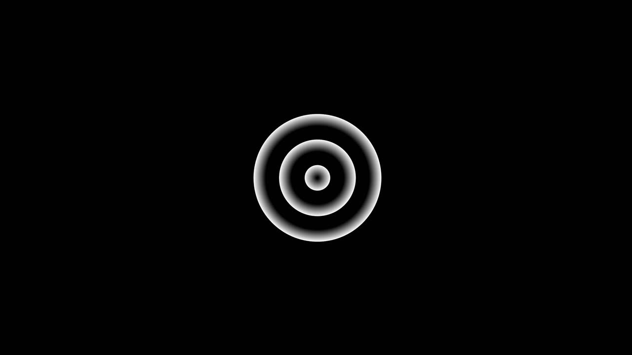 Expanding and Contracting Concentric White Circles on Black Background
