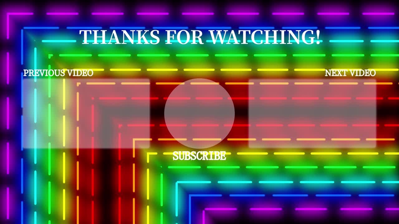 Neon sign bar line end card ending screen motion graphics