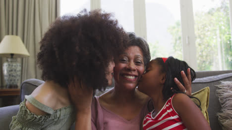 mixed race woman spending time with her mother and her daughter