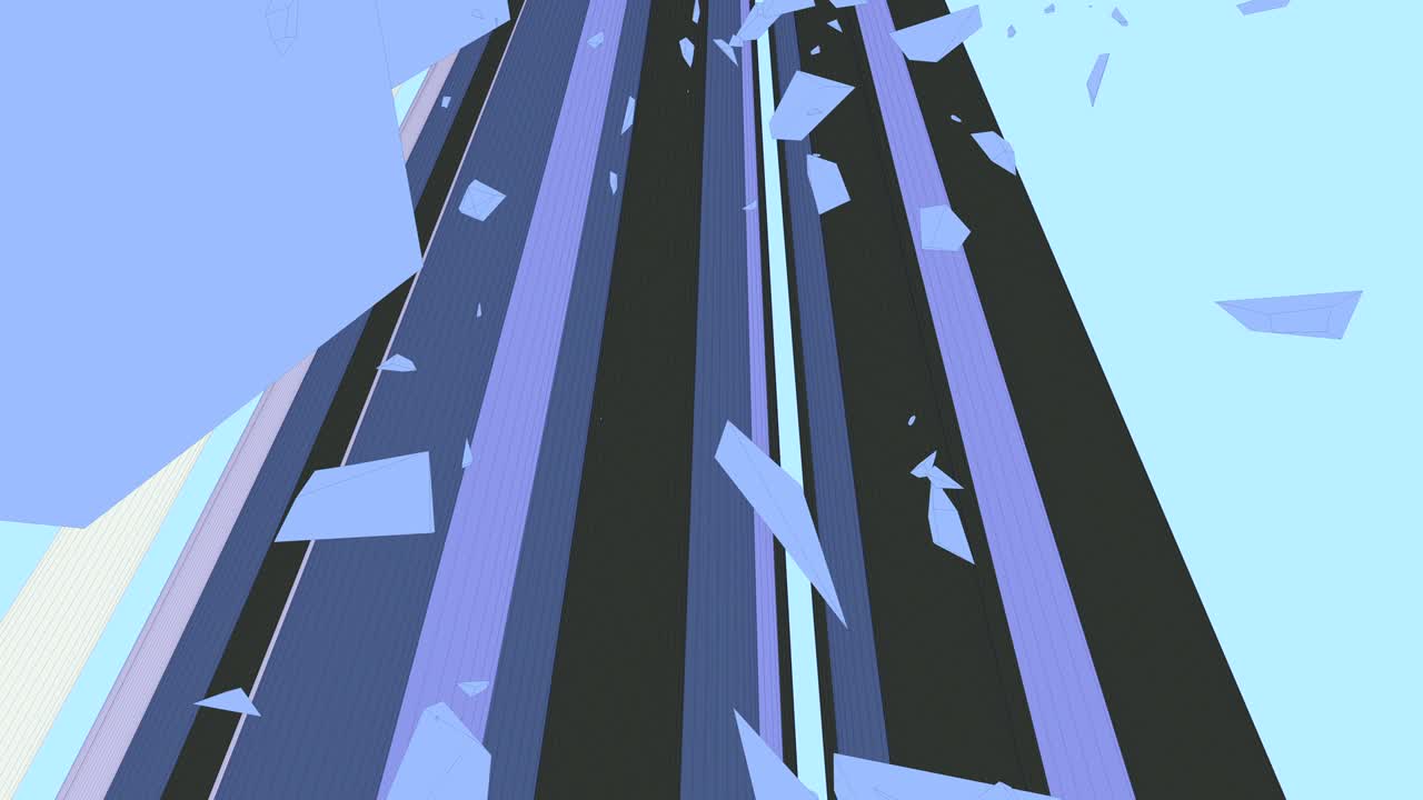 Pyramid in a colorful backdrop.