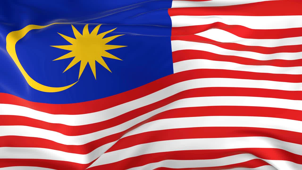 Bandiera della Malesia sventolante in loop come sfondo