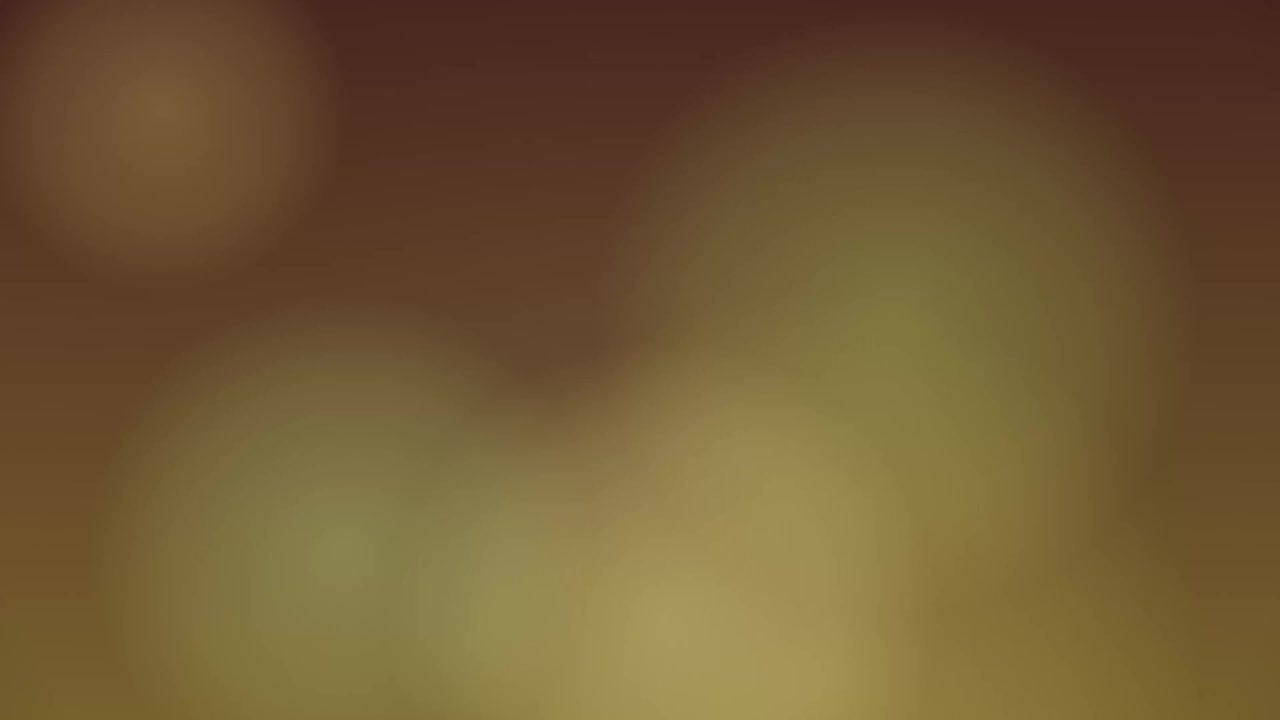 Animazione fluida in loop di caldi cerchi bokeh dorati che fluttuano su una sfumatura marrone scuro del crepuscolo