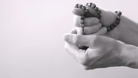 praying to god with cross in hands together with cross stock footage