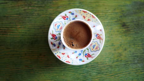 turkish coffee in traditional cup and saucer