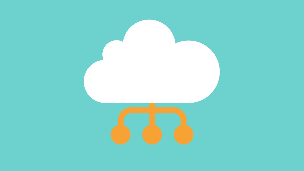 Animated Cloud Computing Network Connection Graphic