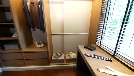 stylish and trendy wooden built-in closet