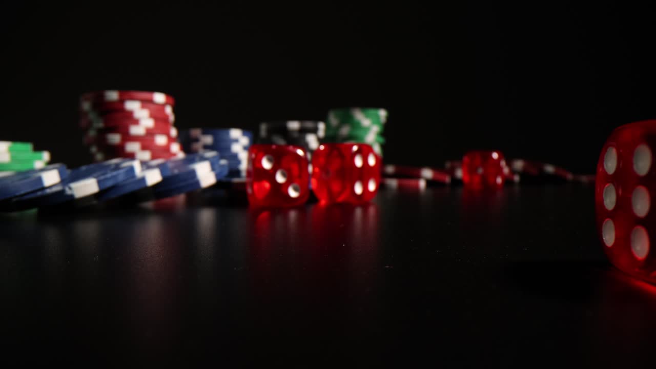 Casino chips and dice