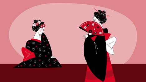 geishas in traditional attire