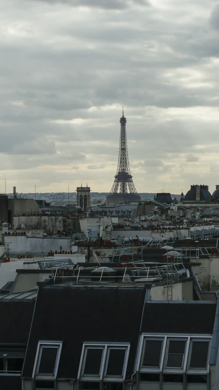 Eiffel Tower View from Paris Rooftops