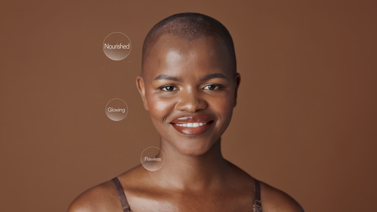 Woman with glowing, nourished, and flawless skin