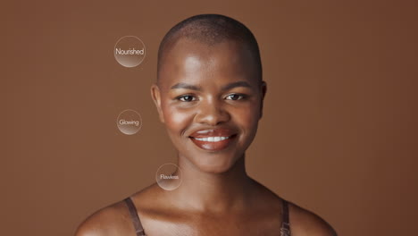 woman with glowing, nourished, and flawless skin