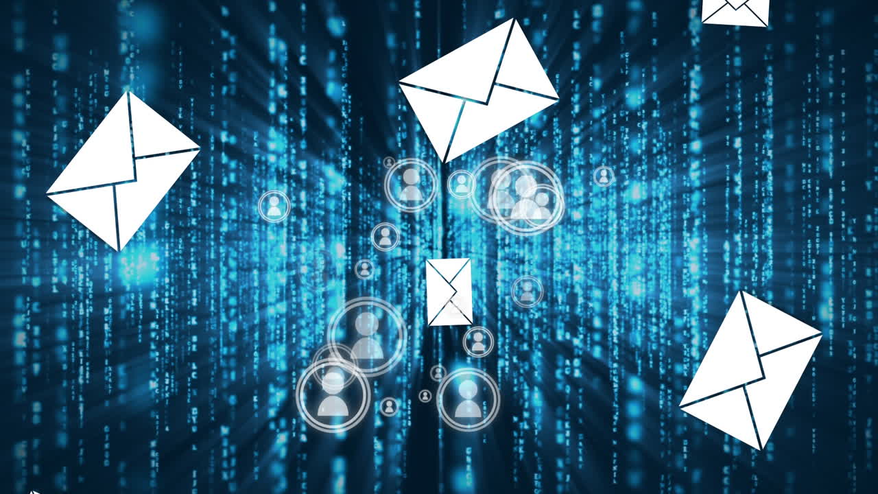 mensajería, comunidad en línea y lluvia de matriz