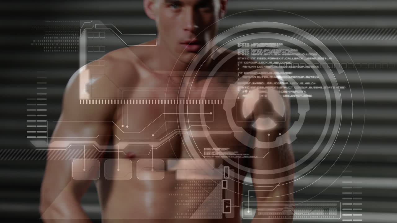 escaneo de alcance de giro con el hombre trabajando