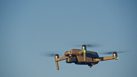 drone flying outdoor closeup shot