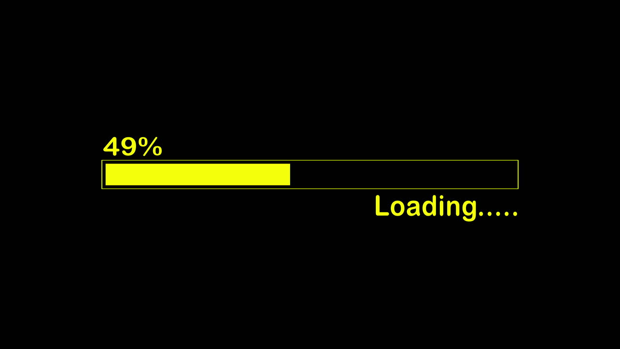 Digital Loading Progress Bar Animation with Percentage