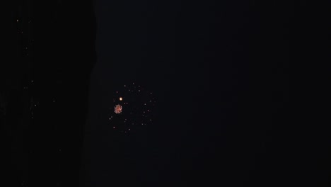 Faszinierendes-Feuerwerk,-Das-Den-Dunklen-Nachthimmel-In-Zeitlupe-Erhellt