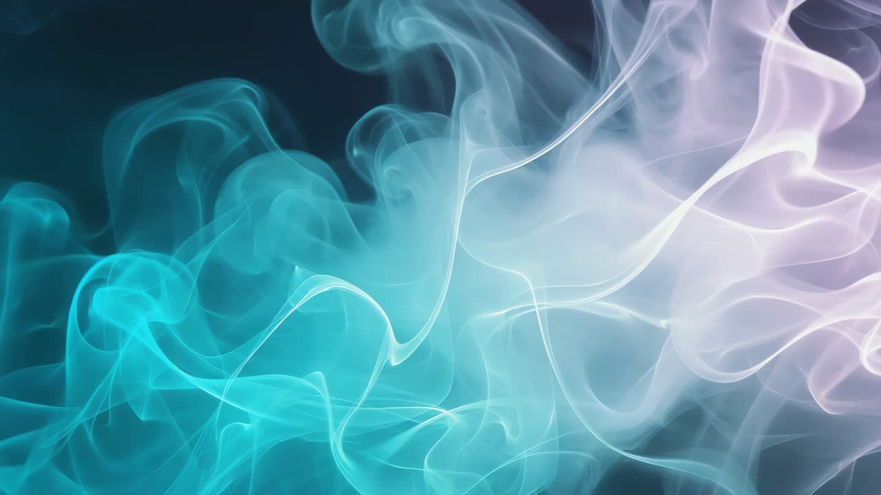 Ethereal Teal and Purple Smoke Abstract