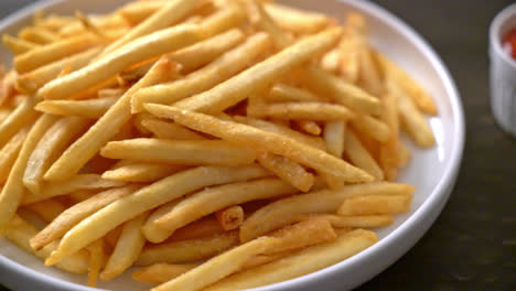 French-fries-or-potato-chips-with-sour-cream-and-ketchup