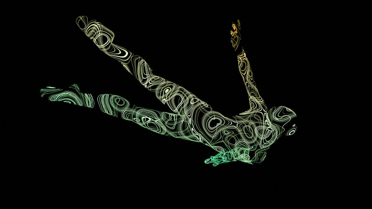 움직이는 추상적인 인간 인물