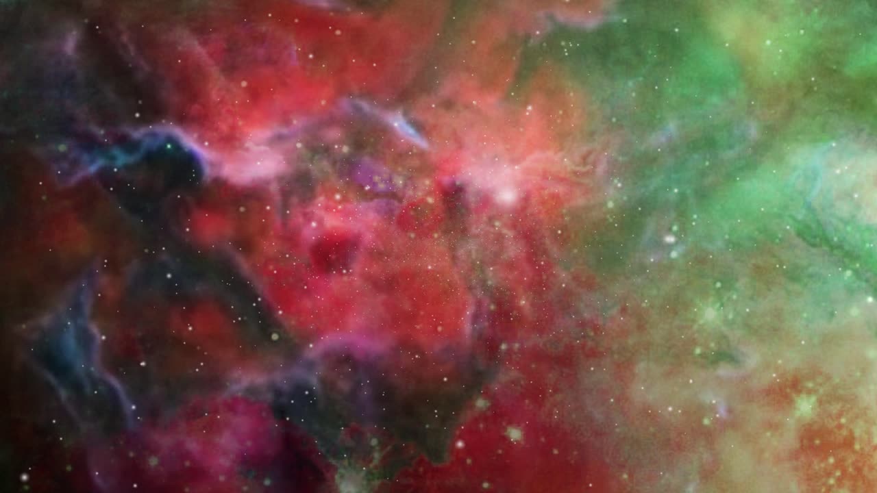espacio profundo, nubes nebulosas coloridas formándose entre sí en el universo