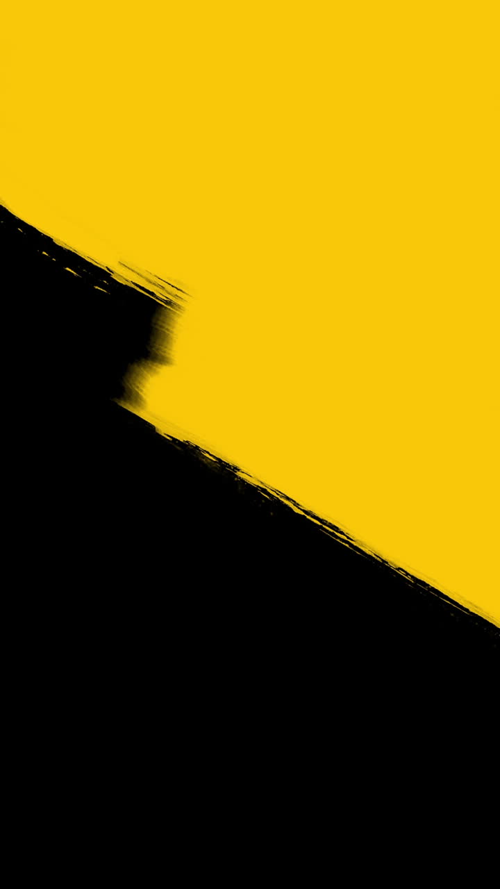 Transizione dinamica con effetto pennellata giallo e nero.