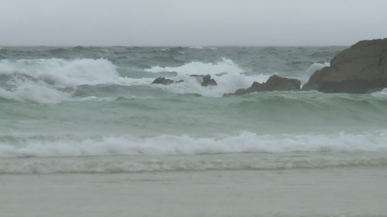Stormy Ocean Waves Crashing on the Shore