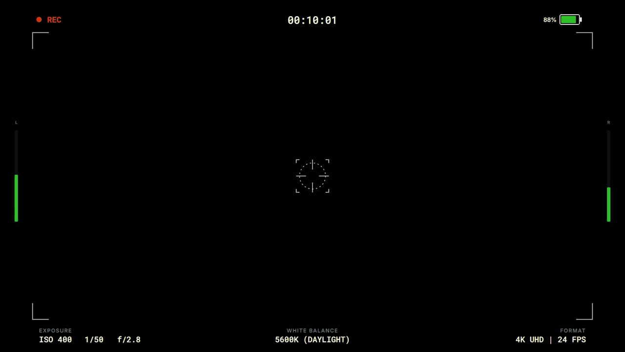 Digital Camera Viewfinder Overlay with Recording Interface