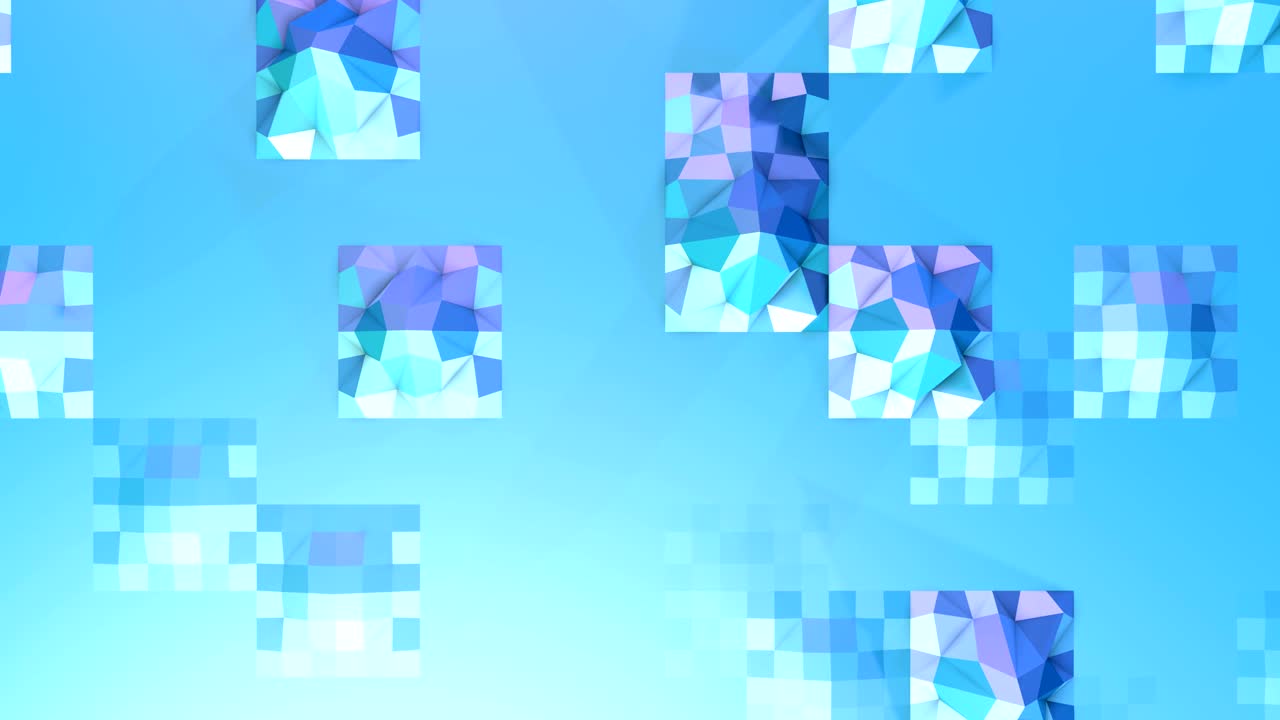 추상적인 단순한 파란색 보라색 낮은 폴리 3d 표면은 사랑스러운 배경입니다. 순수한 파란 파란색 다각형과 함께 부드러운 기하학적 낮은 포리 모션 배경 4k fullhd 원활한 루프 배경.