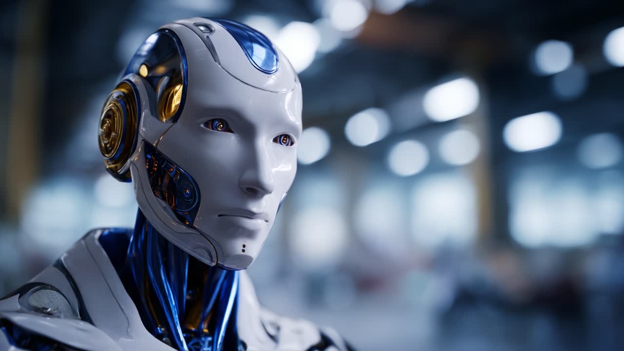 Evoluzione di un robot umanoide avanzato: transizione da un'estetica bianca elegante a una finitura rivestita in oro, che mette in mostra un'ingegneria robotica all'avanguardia