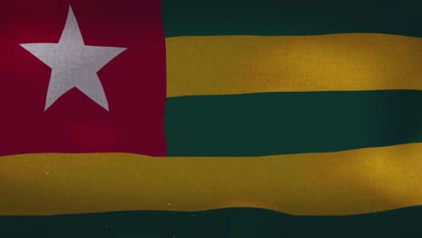la bandera nacional del togo ondeando