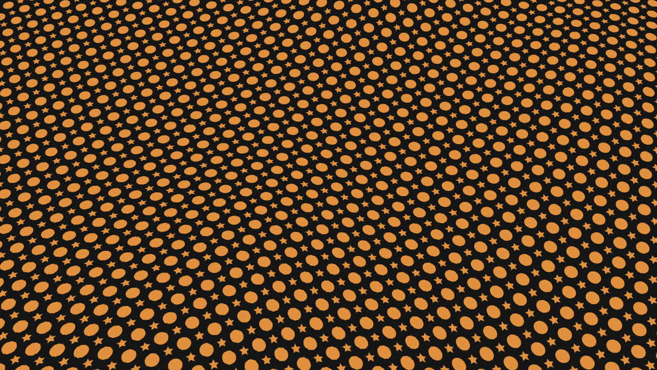 Simple yellow dots geometric pattern in rows on black gradient