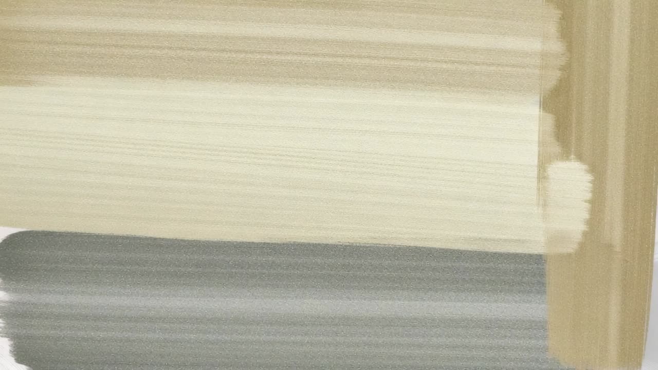 Creating three brush strokes on textured paper showing beige, gray horizontals and beige vertical