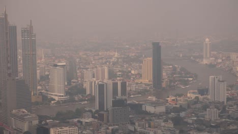 Vista-Panorámica-Del-Horizonte-Interminable-En-El-Centro-De-Bangkok,-La-Capital-De-Tailandia