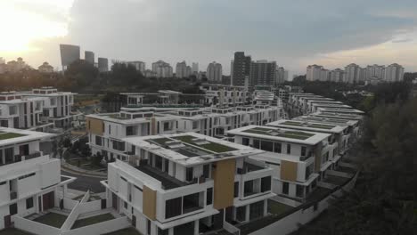 brand new houses block at kuala lumpur near putra mosgue, aerial