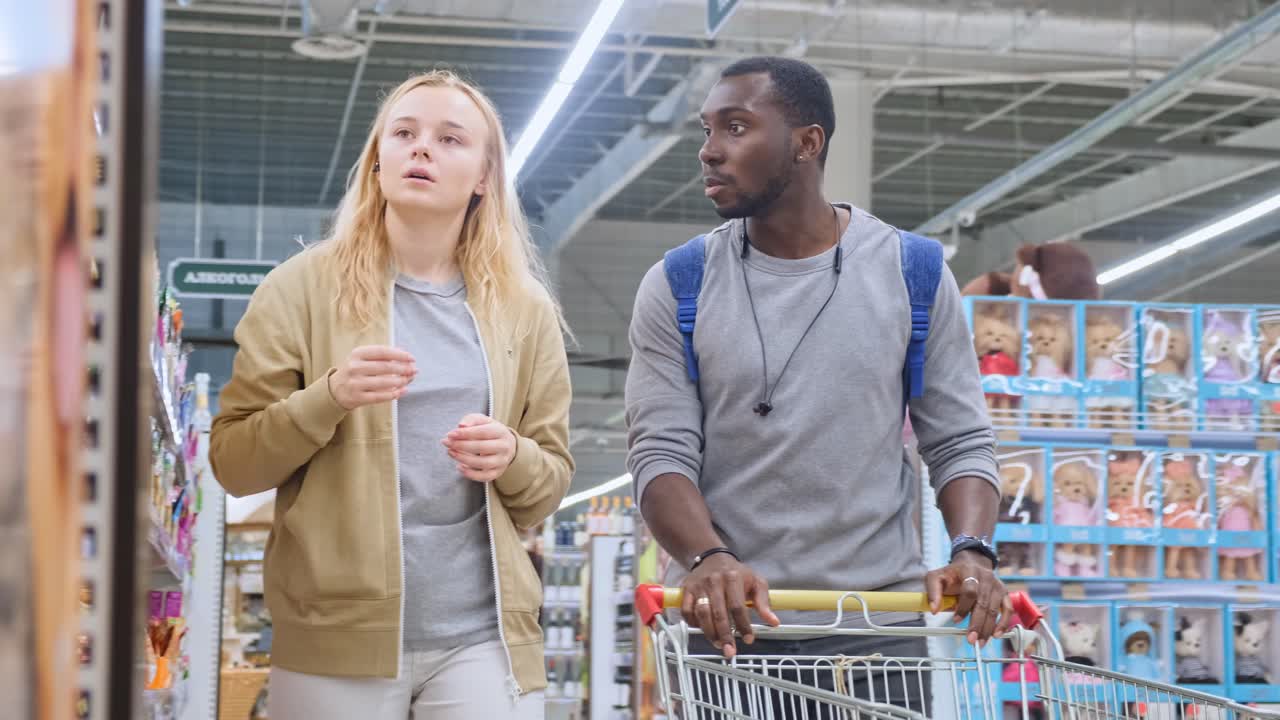 Couple Shopping in a Grocery Store