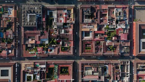 top down view of residential area, antigua, guatemala