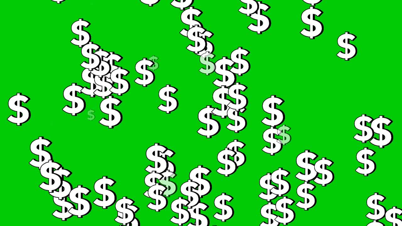 Green screen falling animation of a dollar icon. Perfect for video editing, finance content, or visual effects. Use this loo pable clip in your projects for creative money-themed visuals.