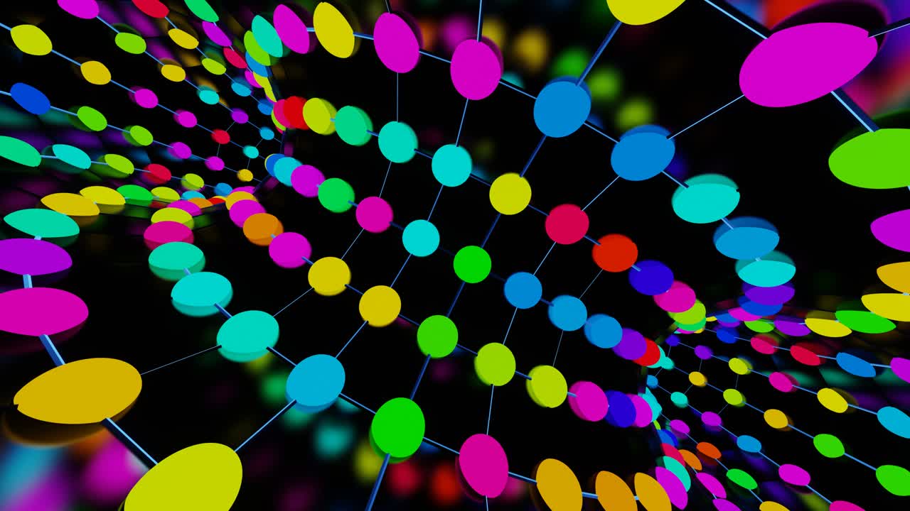 la rotación en bucle de las luces brillantes de la discoteca.