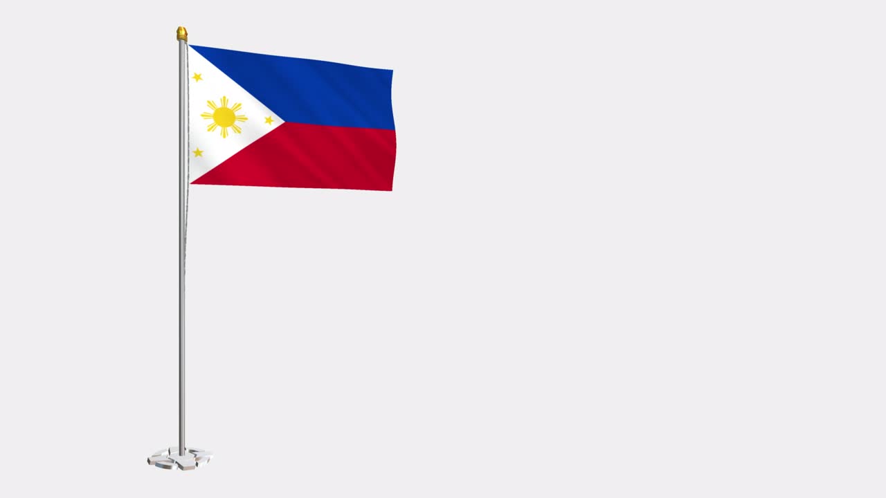 바람에 날아다니는 필리핀 발의 루프 비디오, 4k의 느린 동작 비디오, 알파 채널