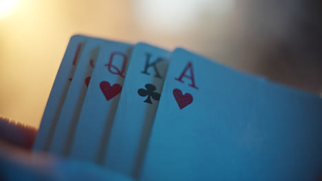 close-up of playing cards