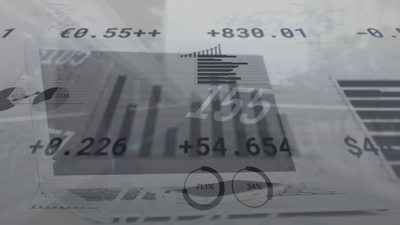Animation of data processing over tablet screen
