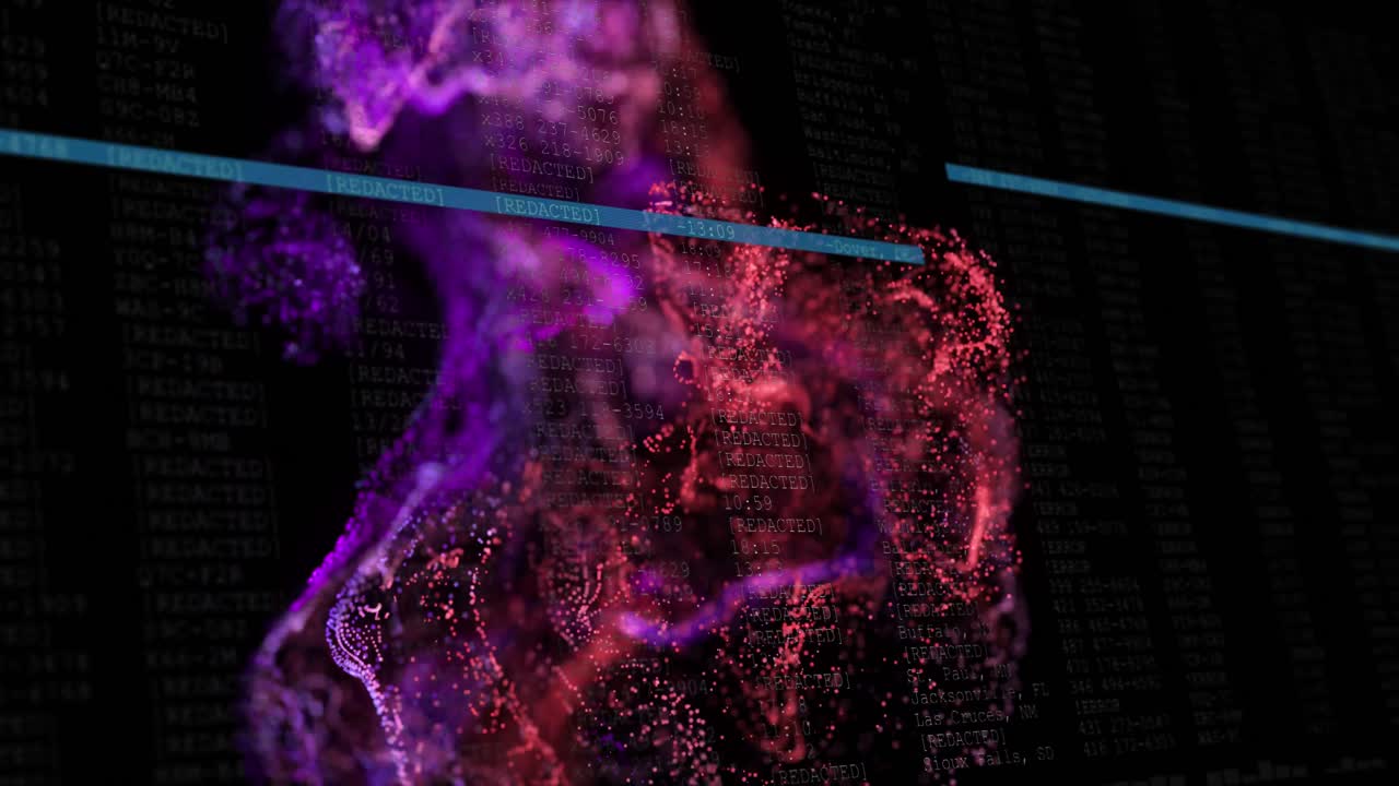 animación de formas que se mueven sobre el procesamiento de datos