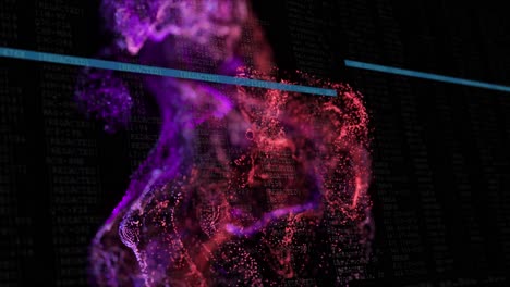 Animation of shapes moving over data processing