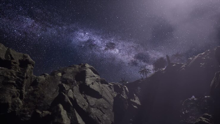 Milky Way Galaxy over Sandstone Canyon Walls